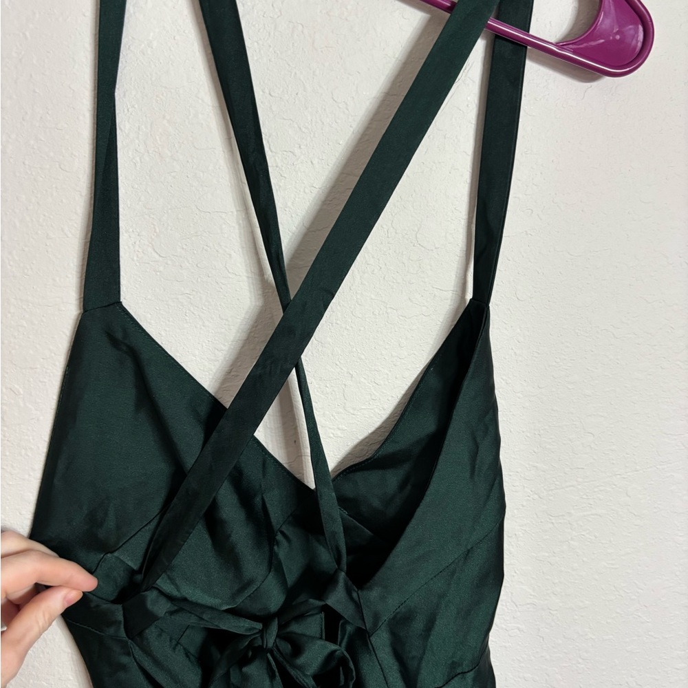 Show Me Your MuMu Green Satin Maxi Dress - Picture 6 of 7
